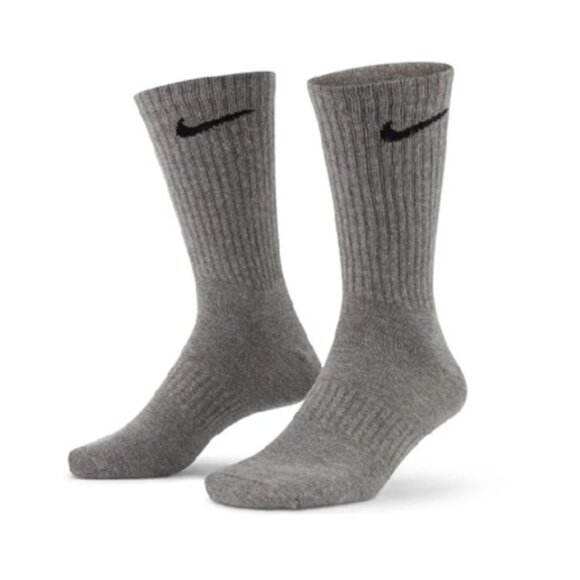 💥3/$15 NWT NIKE Unisex Everyday Cushioned 3-pack Cushion Crew Socks, Color Gray - Picture 1 of 6
